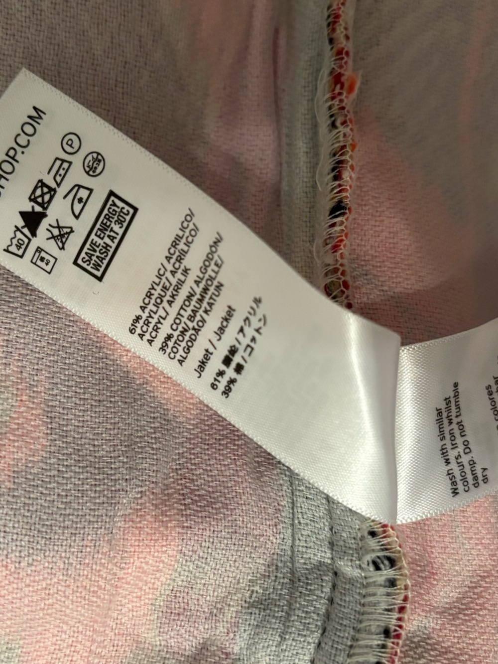 Top Shop Geometric Open-Front Jacket in Multi-Color 4 - Picture 13 of 14